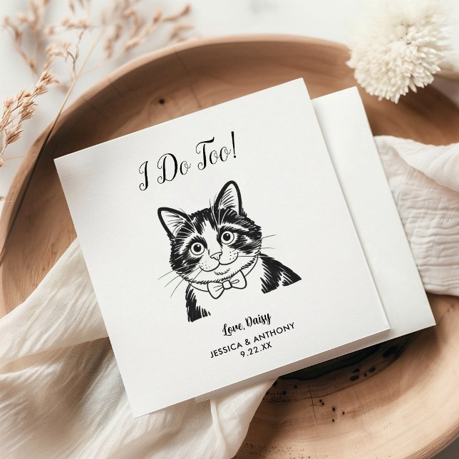 Serviette En Papier Serviettes de cocktail pour mariage de chat modern (Créateur téléchargé)