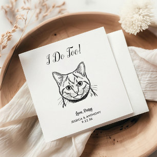 Serviette En Papier Serviettes de cocktail pour mariage de chat modern