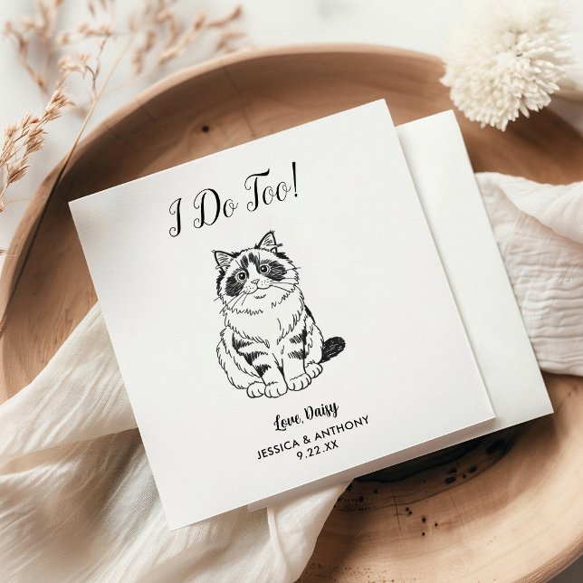 Serviette En Papier Serviettes de cocktail pour mariage de chat modern (Créateur téléchargé)