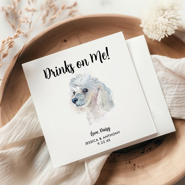Serviette En Papier Serviettes de cocktail pour mariage de chien (Créateur téléchargé)