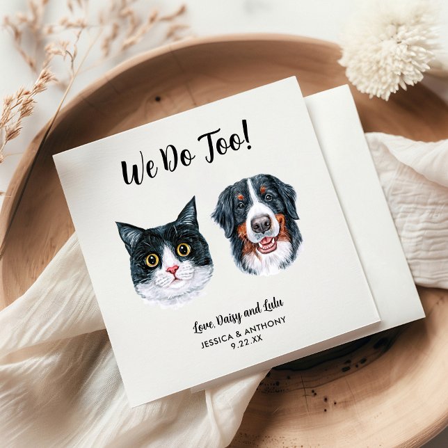 Serviette En Papier Serviettes de cocktail pour mariage de chien (Créateur téléchargé)