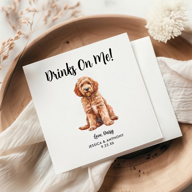 Serviette En Papier Serviettes de cocktail pour mariage de chien (Créateur téléchargé)