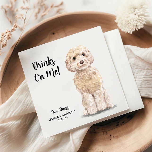 Serviette En Papier Serviettes de cocktail pour mariage de chien (Créateur téléchargé)