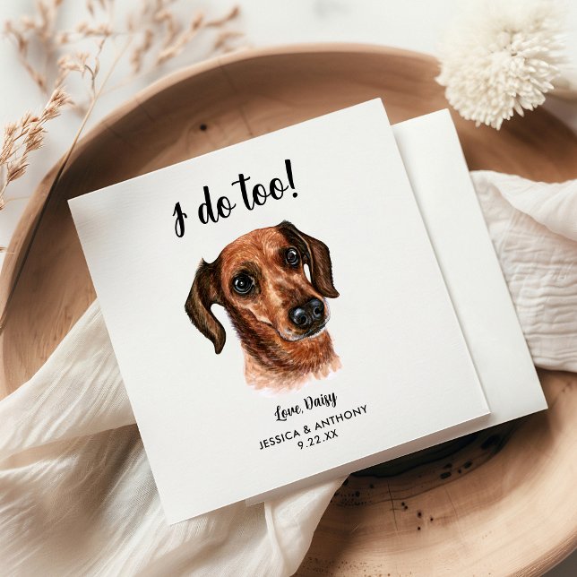 Serviette En Papier Serviettes de cocktail pour mariage de chien (Créateur téléchargé)