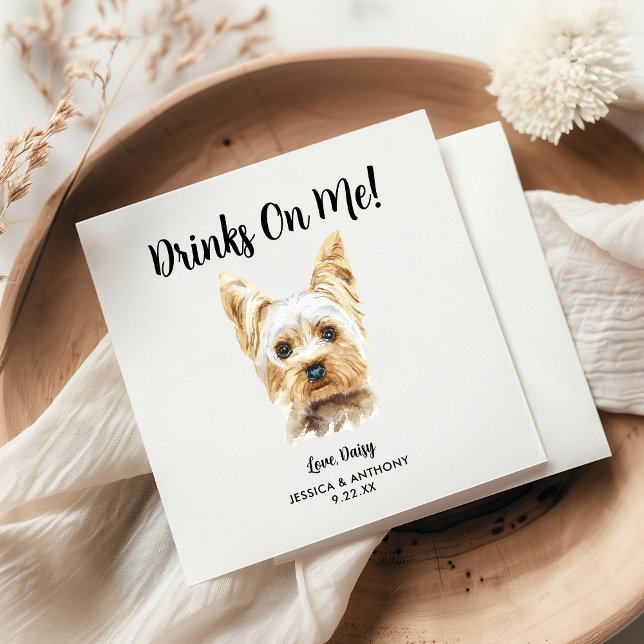 Serviette En Papier Serviettes de cocktail pour mariage de chien (Créateur téléchargé)