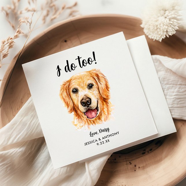 Serviette En Papier Serviettes de cocktail pour mariage de chien (Créateur téléchargé)