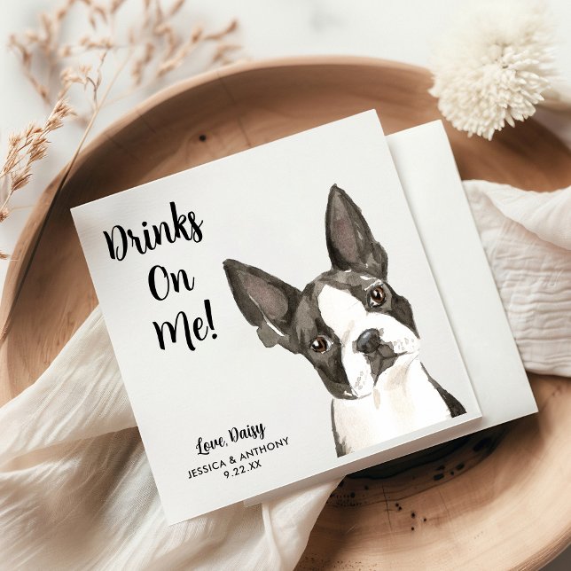 Serviette En Papier Serviettes de cocktail pour mariage de chien (Créateur téléchargé)