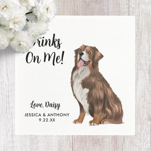 Serviette En Papier Serviettes de cocktail pour mariage de chien (Créateur téléchargé)