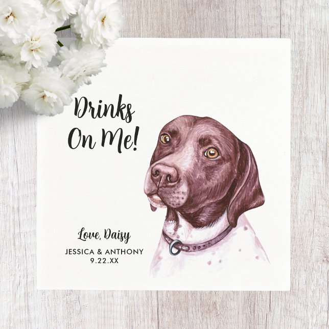 Serviette En Papier Serviettes de cocktail pour mariage de chien  (Créateur téléchargé)