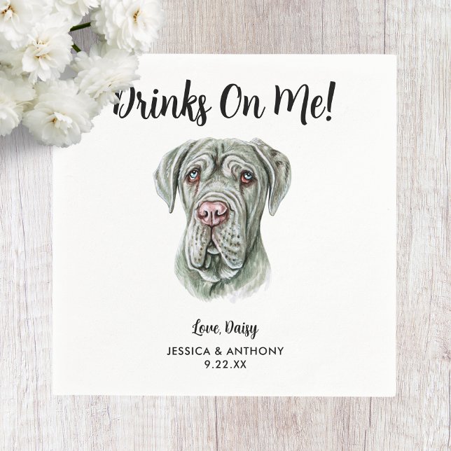 Serviette En Papier Serviettes de cocktail pour mariage de chien (Créateur téléchargé)
