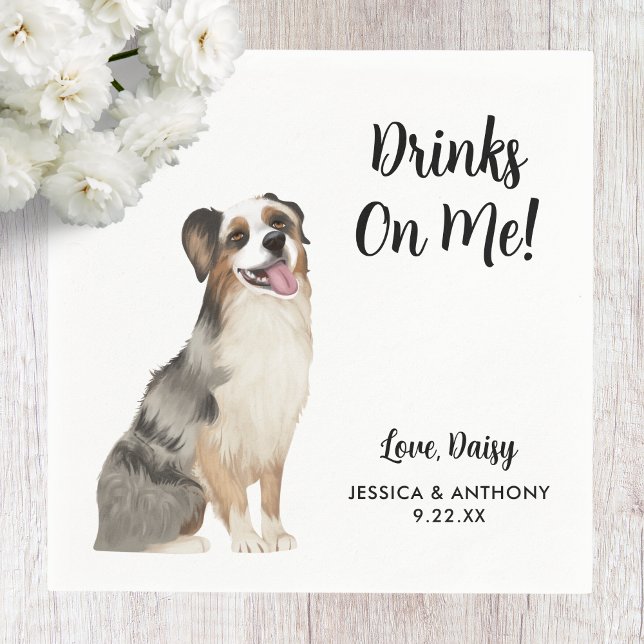 Serviette En Papier Serviettes de cocktail pour mariage de chien (Créateur téléchargé)