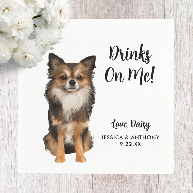 Serviette En Papier Serviettes de cocktail pour mariage de chien (Créateur téléchargé)