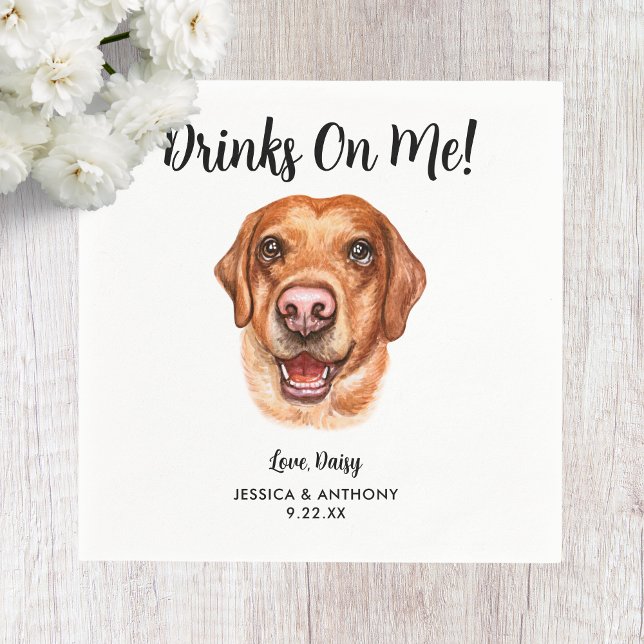 Serviette En Papier Serviettes de cocktail pour mariage de chien (Créateur téléchargé)