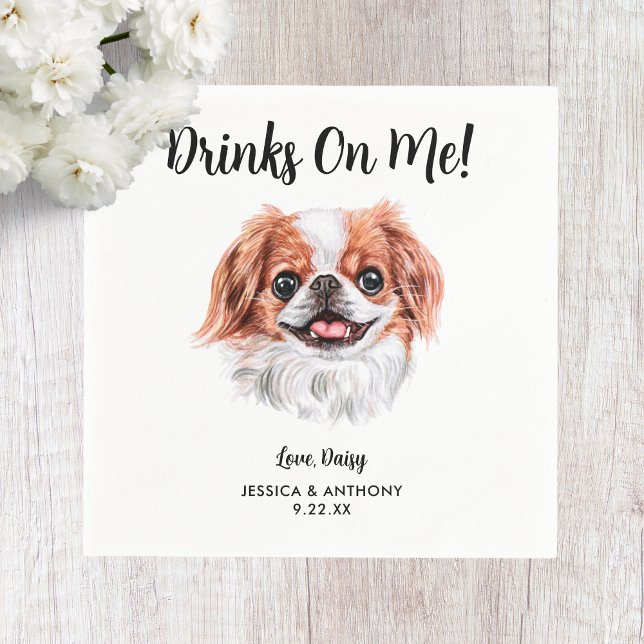 Serviette En Papier Serviettes de cocktail pour mariage de chien (Créateur téléchargé)