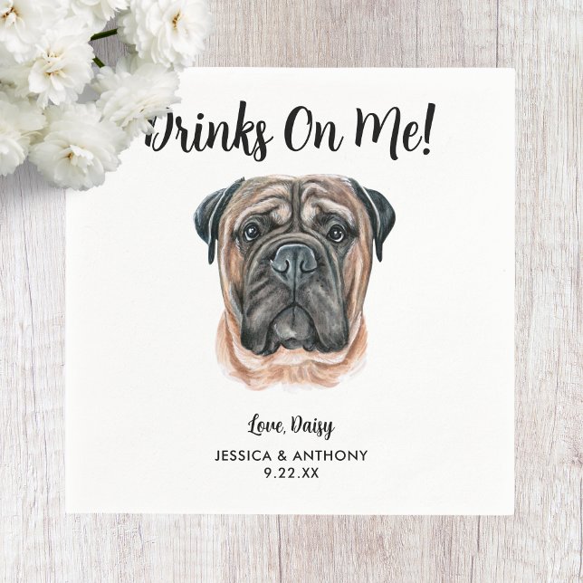 Serviette En Papier Serviettes de cocktail pour mariage de chien (Créateur téléchargé)