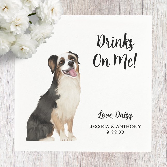Serviette En Papier Serviettes de cocktail pour mariage de chien (Créateur téléchargé)