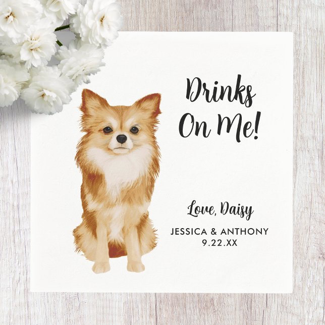 Serviette En Papier Serviettes de cocktail pour mariage de chien (Créateur téléchargé)