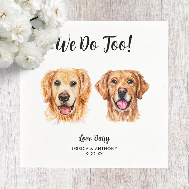 Serviette En Papier Serviettes de cocktail pour mariage de chien (Créateur téléchargé)