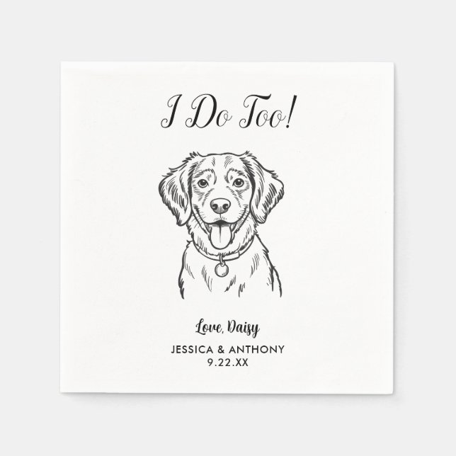 Serviette En Papier Serviettes de cocktail pour mariage de chien Moder (Devant)