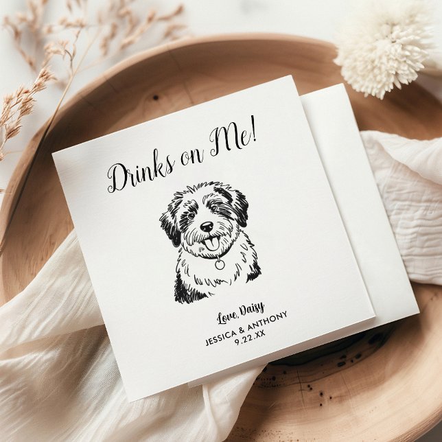 Serviette En Papier Serviettes de cocktail pour mariage de chien moder (Créateur téléchargé)