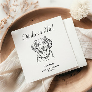 Serviette En Papier Serviettes de cocktail pour mariage de chien moder