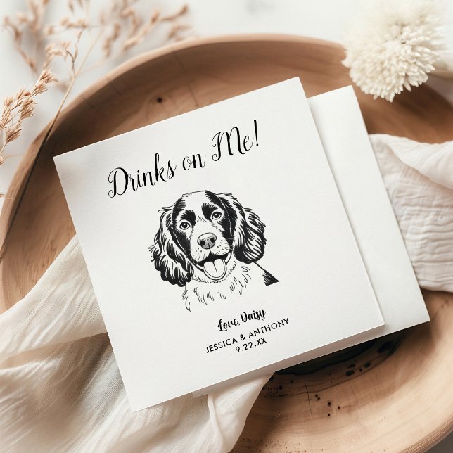 Serviette En Papier Serviettes de cocktail pour mariage de chien moder (Créateur téléchargé)