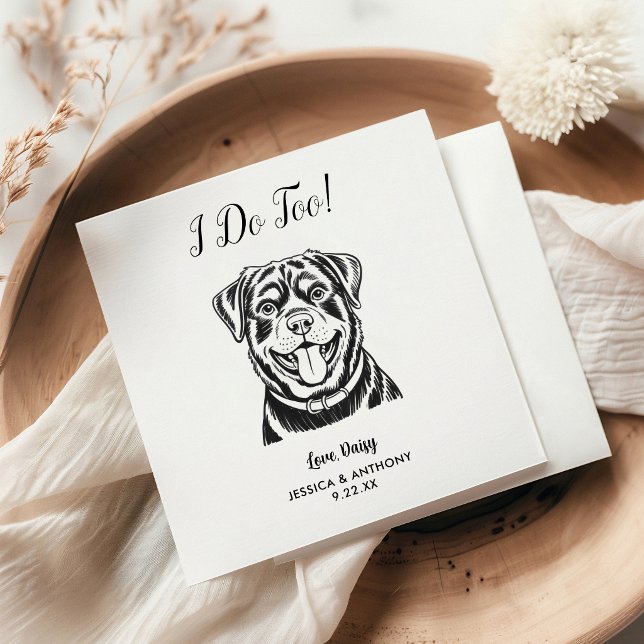 Serviette En Papier Serviettes de cocktail pour mariage de chien moder (Créateur téléchargé)