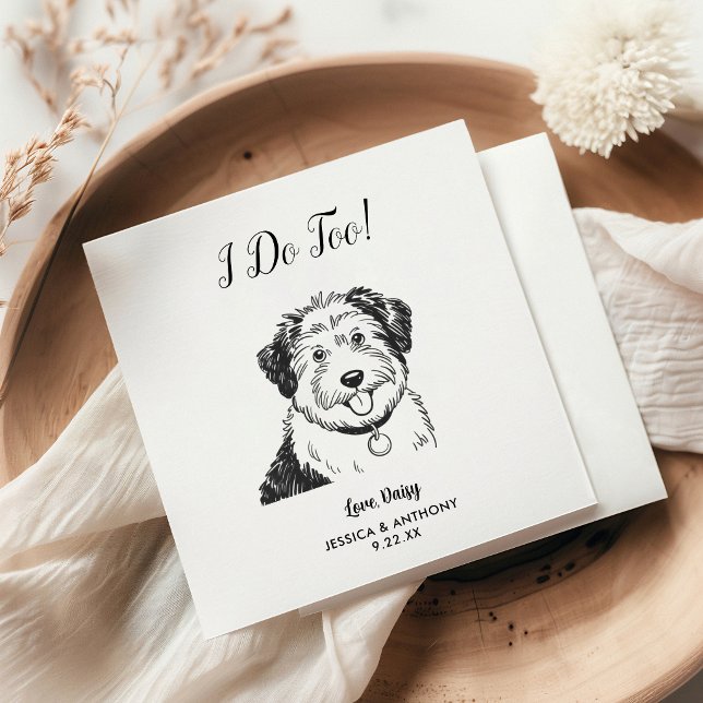 Serviette En Papier Serviettes de cocktail pour mariage de chien moder (Créateur téléchargé)