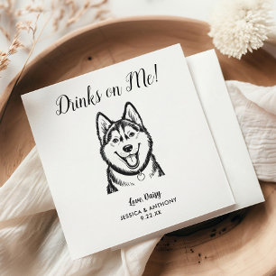 Serviette En Papier Serviettes de cocktail pour mariage de chien moder
