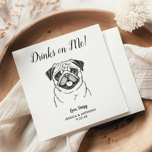 Serviette En Papier Serviettes de cocktail pour mariage de chien moder (Créateur téléchargé)
