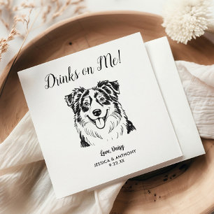 Serviette En Papier Serviettes de cocktail pour mariage de chien moder