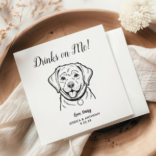 Serviette En Papier Serviettes de cocktail pour mariage de chien moder