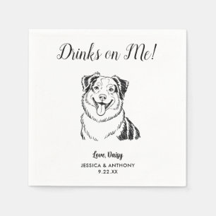 Serviette En Papier Serviettes de cocktail pour mariage de chien moder