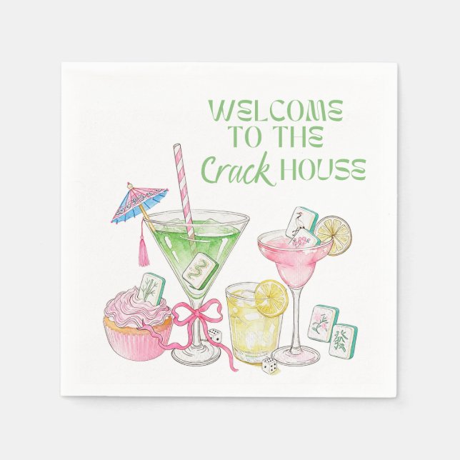 Serviette En Papier Serviettes de cocktail pour soirée Mahjong (Devant)