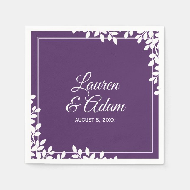 Serviette En Papier Serviettes de cocktail Woodsy | Cadre feuille (Plu (Devant)