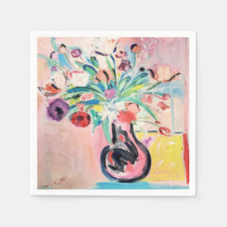 Serviette En Papier Serviettes de cocktails roses et jolies fleurs