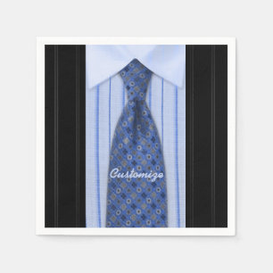 Serviette En Papier Serviettes de costume homme chemise bleue et crava