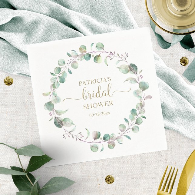 Serviette En Papier Serviettes de couronne d'eucalyptus Élégance pour  (Créateur téléchargé)