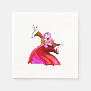 Serviette En Papier Serviettes de danseuse à cheveux roses