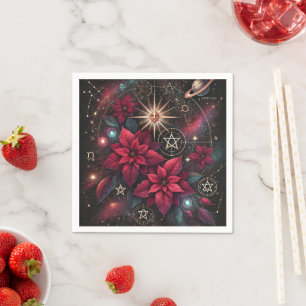 Serviette En Papier Serviettes de découpage Wiccan Sky Poinsettia