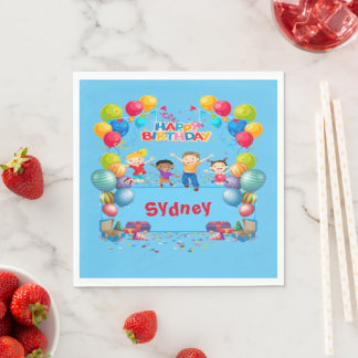 Serviette En Papier Serviettes de déjeuner personnalisées pour l'anniv
