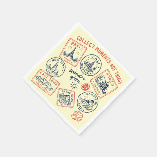 Serviette En Papier Serviettes de destination de voyage vintage