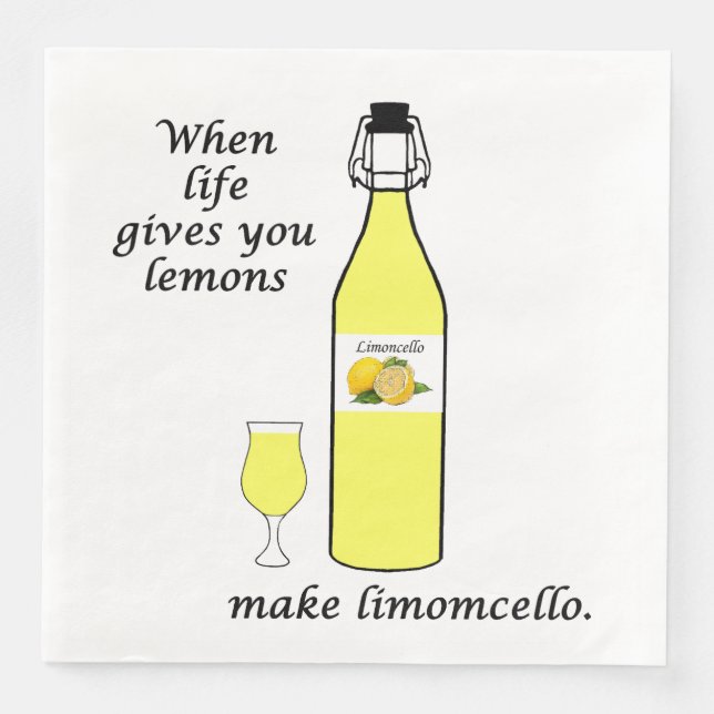 Serviette En Papier Serviettes de dîner de citron à Limoncello (Devant)