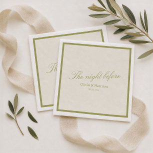 Serviette En Papier Serviettes de diner de répétition vert olive