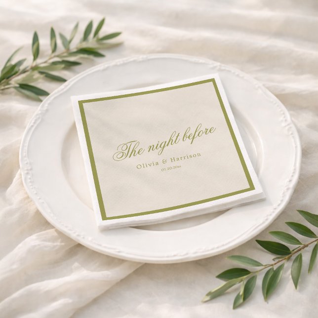 Serviette En Papier Serviettes de diner de répétition vert olive pour  (Créateur téléchargé)