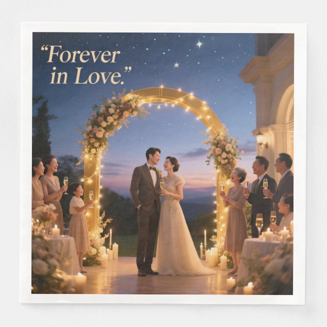 Serviette En Papier Serviettes de dîner pour la douche de mariée (Devant)