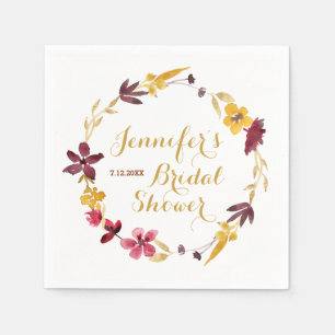 Serviette En Papier Serviettes de douche de guirlande de fleur sauvage