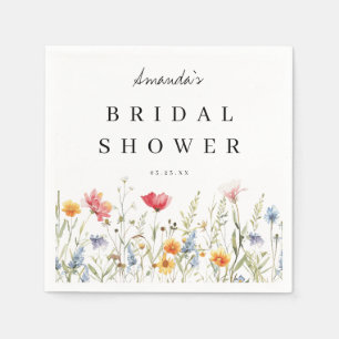 Serviette En Papier Serviettes de douche de mariage à l'aquarelle de f