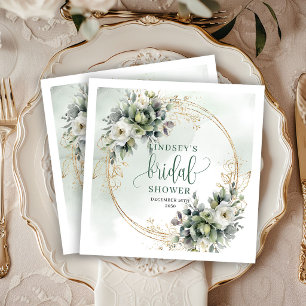 Serviette En Papier Serviettes de douche de mariage botanique vert sau