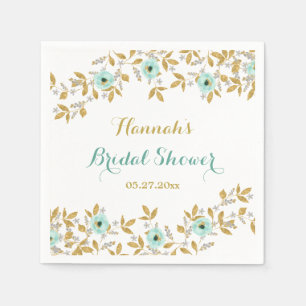 Serviette En Papier Serviettes de douche de mariage Couronne de menthe